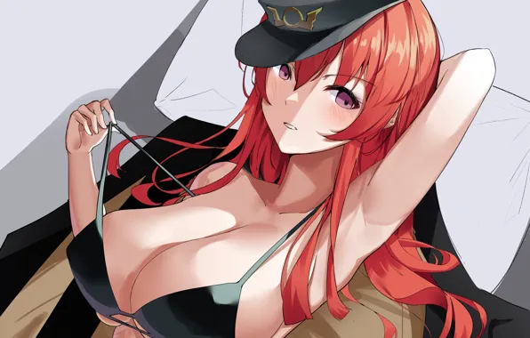 Girl, sexy, cleavage, long hair, boobs, anime, beautiful, pretty