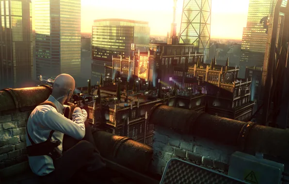 Hitman, хитман, крыша здания