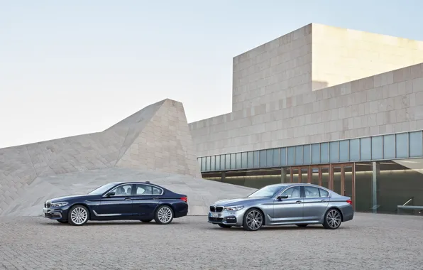 Небо, серый, здание, BMW, архитектура, xDrive, 540i, 530d