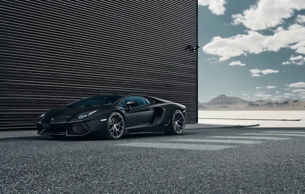 Картинка Lamborghini, Black, LP700-4, Aventador, Performance, Supercar, Wheels, HRE
