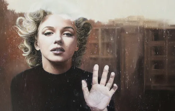 Взгляд, стекло, модель, актриса, блондинка, Мэрилин Монро, Marilyn Monroe