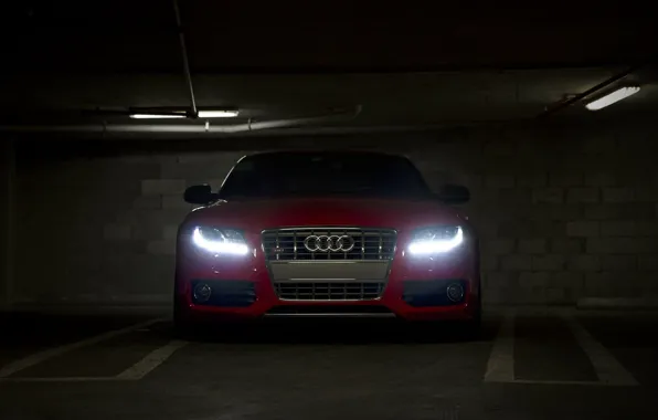Audi, red, front