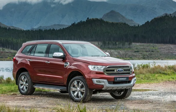 Картинка берег, Ford, водоём, Everest, Limited, 4WD, 2015