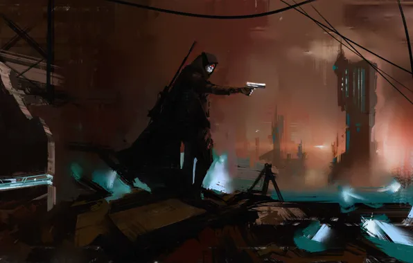 Light, gun, weapon, anime, man, assassin, evil, asian