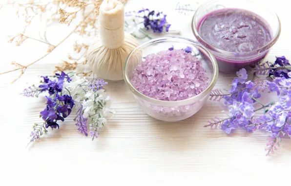 Цветы, relax, spa, соль для ванны