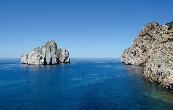 Картинка море, скалы, берег, остров, рябь, Италия, Пан di Zucchero