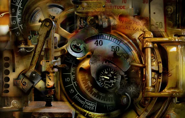 Abstract, antique, surreal, mechanical dream
