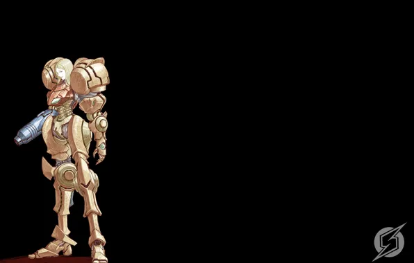 Минимализм, черный фон, доспех, samus aran, metroid, редизайн, самус аран, redesign