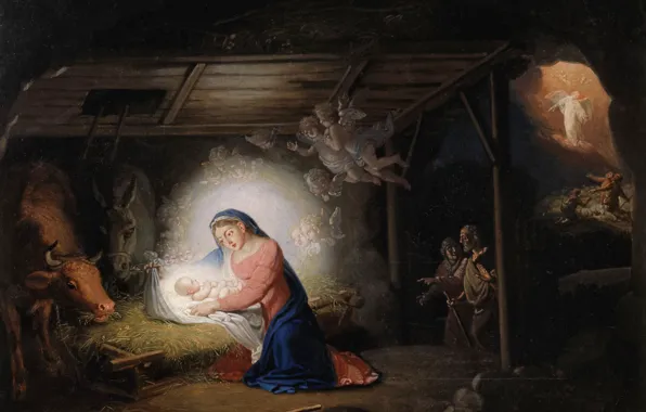 Картинка религиозная живопись, Рождество Христово, Боровиковский В.Л., Nov. Ierusalim