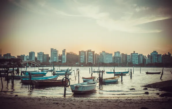 Beach, Brazil, praia, barco, vitoria