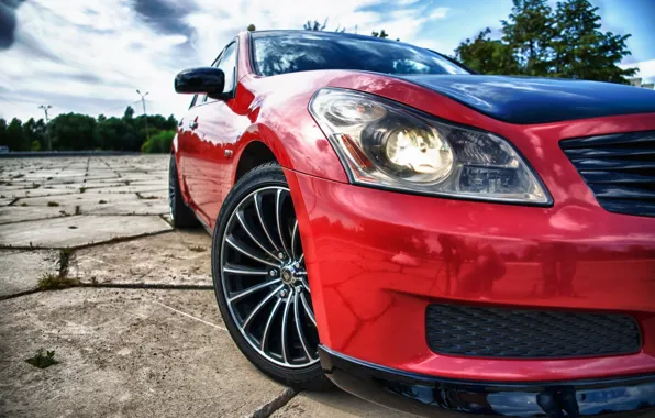 Картинка небо, city, город, фары, Nissan, skyline, GT250