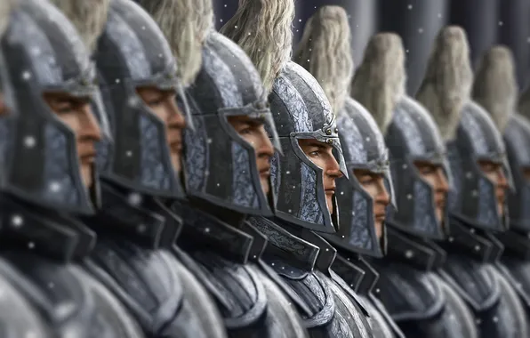 Снег, война, фокус, армия, доспехи, арт, шлем