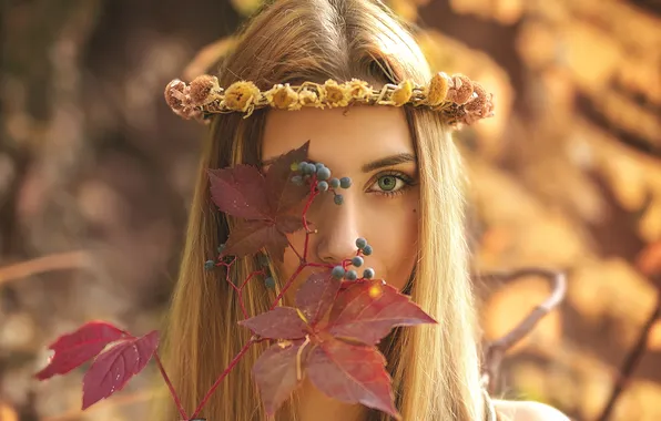 Взгляд, девушка, фон