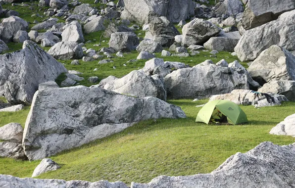 Горы, камни, отдых, палатка, NORWAY