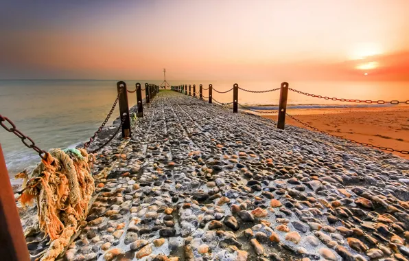 Море, пейзаж, закат