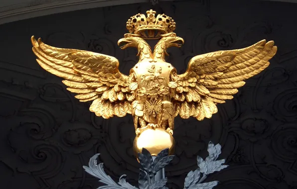 Орел, корона, статуя, двухглавый