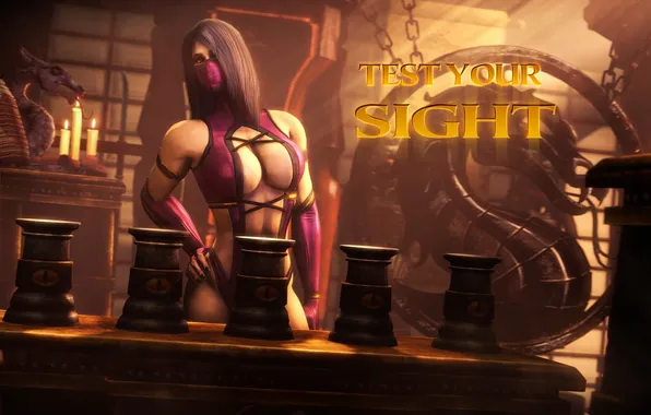 Картинка грудь, женщина, mortal kombat, mileena, test your sight