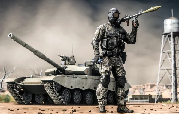 Солдат, танк, гранатомет, экипировка, Battlefield 4