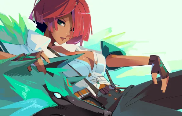 Взгляд, девушка, Игры, арт, Guilty Gear, game art, giovanna