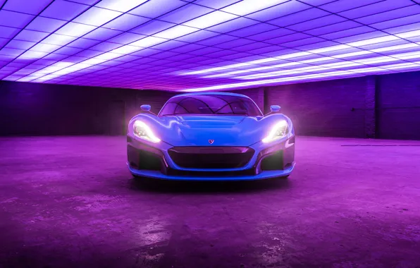Суперкар, вид спереди, 2018, Rimac, электрокар, C-Two, California Edition
