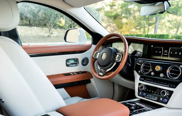 Картинка Rolls-Royce, Ghost, car interior, Rolls-Royce Ghost Amber Roads