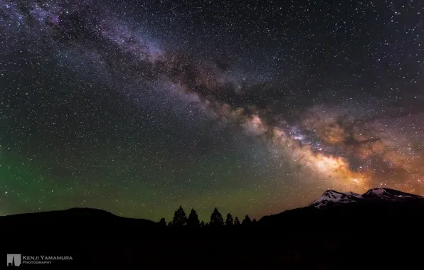 Небо, звезды, горы, ночь, красота, Млечный путь, photographer, Kenji Yamamura