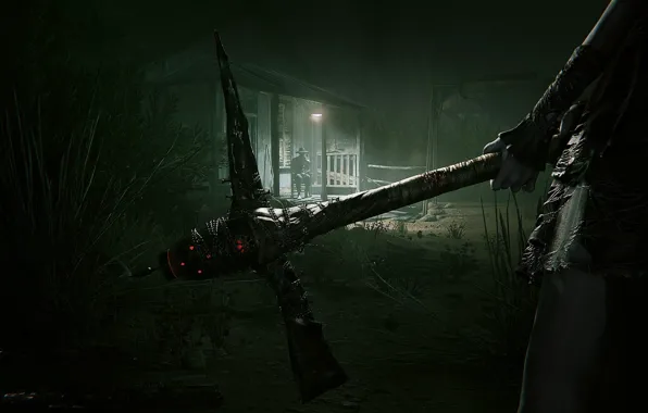 Свет, ночь, дом, оружие, рука, Outlast 2