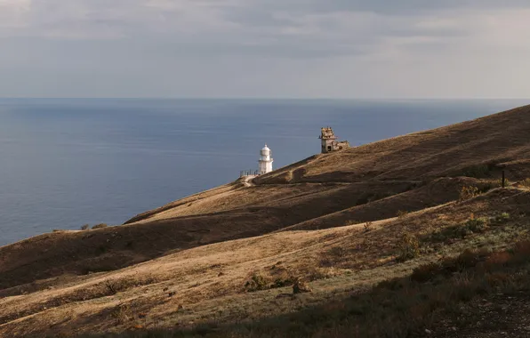 Картинка beach, sea, lighthouse
