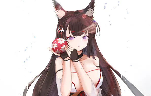 Girl, sexy, cleavage, blouse, long hair, brown hair, boobs, anime
