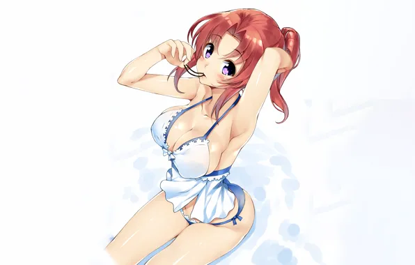 Girl, sexy, lingerie, ass, pantsu, cleavage, panties, red hair