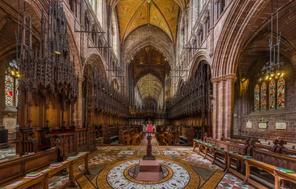 Interior, Cheshire, UK, Diliff, organ, Chester Cathedral Choir