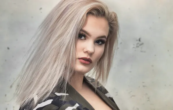 Картинка взгляд, лицо, фон, волосы, губы