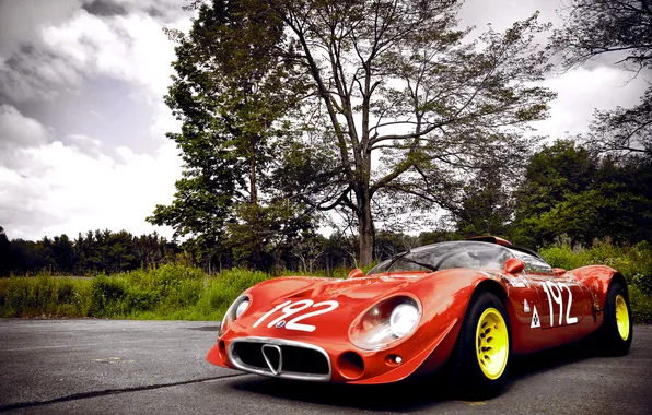 Картинка гонка, Alfa Romeo, болид, старая