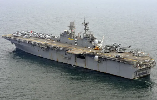 Картинка море, оружие, корабль, USS Bonhomme Richard