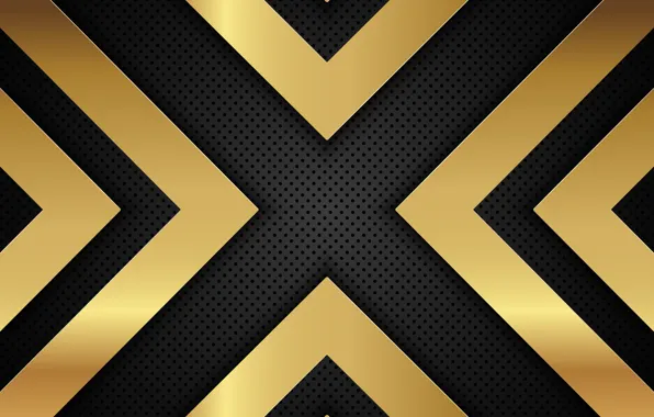 Линии, metal, gold, black, background, arrow, metallic, shapes