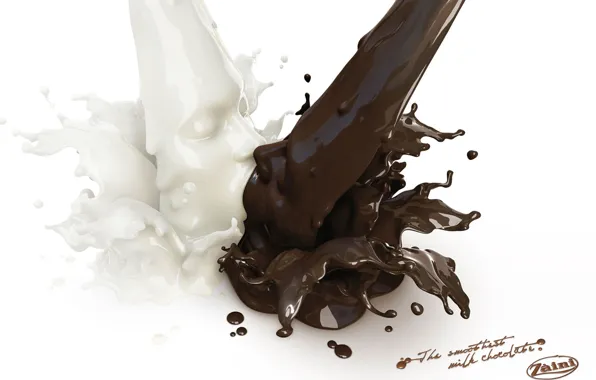 Картинка молоко, белый, любовь, обои, лица, шоколад, черный, поцелуй