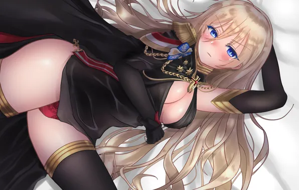 Девушка, поза, Azur Lane, покраснела