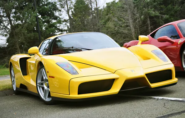 Картинка жёлтый, цвет, Ferrari, Enzo