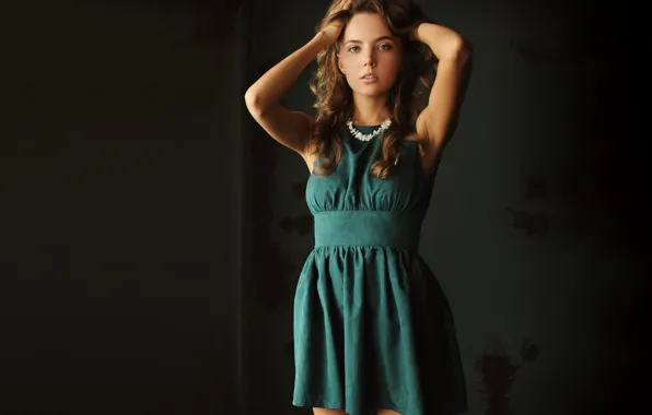 Girl, sexy, long hair, dress, smile, beautiful, pretty, lips