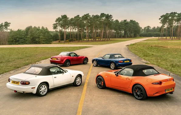 Крыши, Mazda, MX-5, родстеры, четыре поколения (NA-NB-NC-ND)