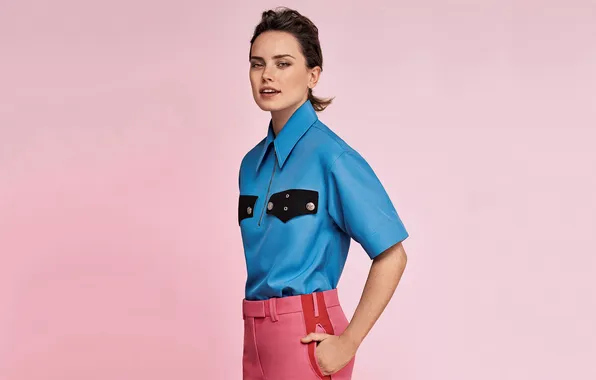Фон, модель, портрет, актриса, брюнетка, наряд, Daisy Ridley, Дейзи Ридли