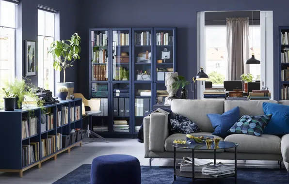 Дизайн, стиль, интерьер, библиотека, гостиная, ИКЕА, IKEA idea decor, ИКЕА декор