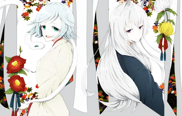 Цветы, змея, лис, Kamisama Hajimemashita, Tomoe, Mizuki