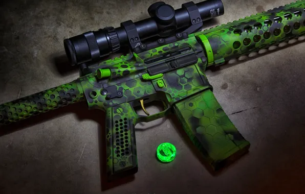 Colors, assault rifle, AR15, flashy