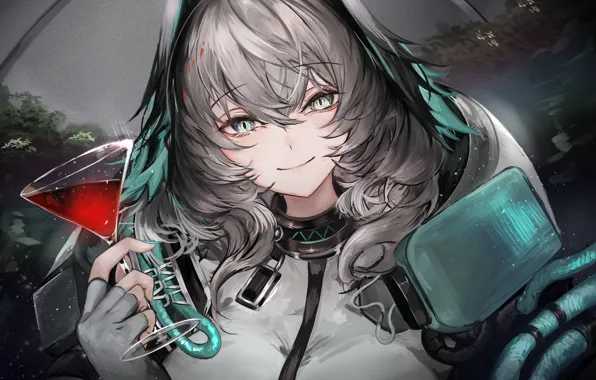 Девушка, бокал, Arknights, Ho‘olheyak
