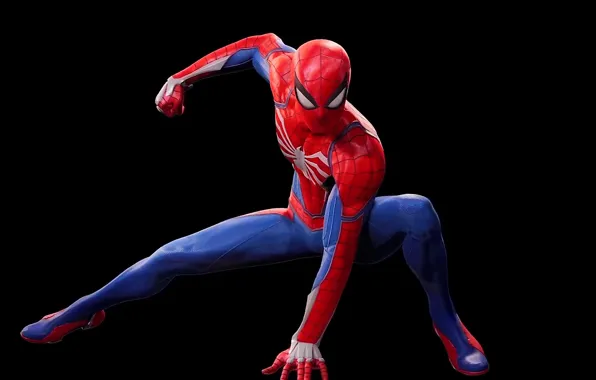 Картинка костюм, чёрный фон, sony, Marvel, suit, Spider-Man, Exclusive, super hero