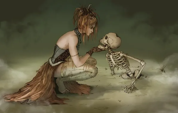 Картинка туман, скелет, ведьма, witch