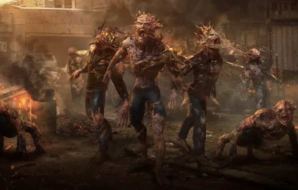 Hell, demons, Zahid Raza Khan, creatures, Zombie attack