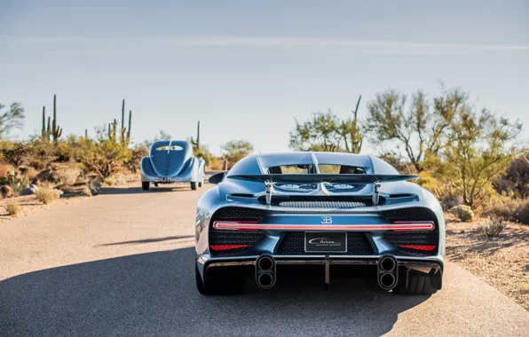 Картинка Bugatti, rear view, Chiron, Bugatti Type 57SC Atlantic, Type 57, Bugatti Chiron Super Sport "57 …