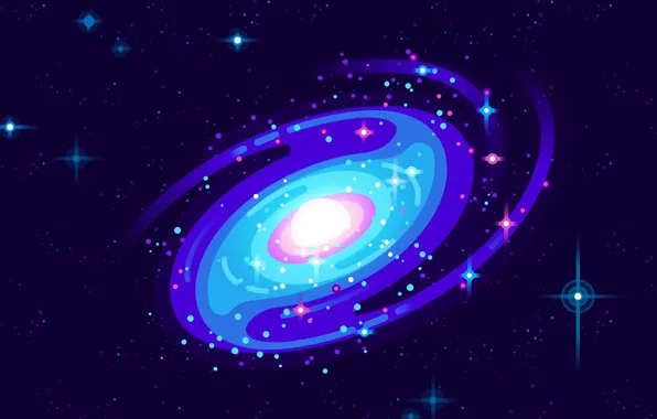 Stars, Space, Galaxy, Minimalist, Sci Fi, Kurzgesagt